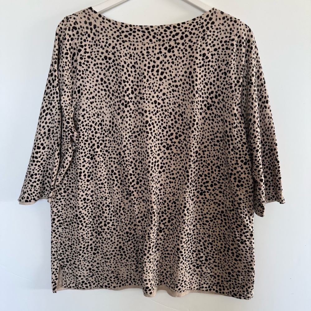 J.Jill Tunic Animal Print Pullover Cotton Top SZ XL
